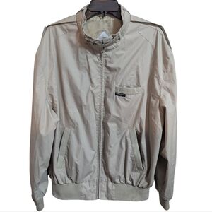 World Travel Club Men's bomber Jacket zip Up Sz XLT Khaki Cream M-012